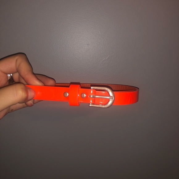 brown elastic bow belt and neon orange belt - Picture 2 of 2